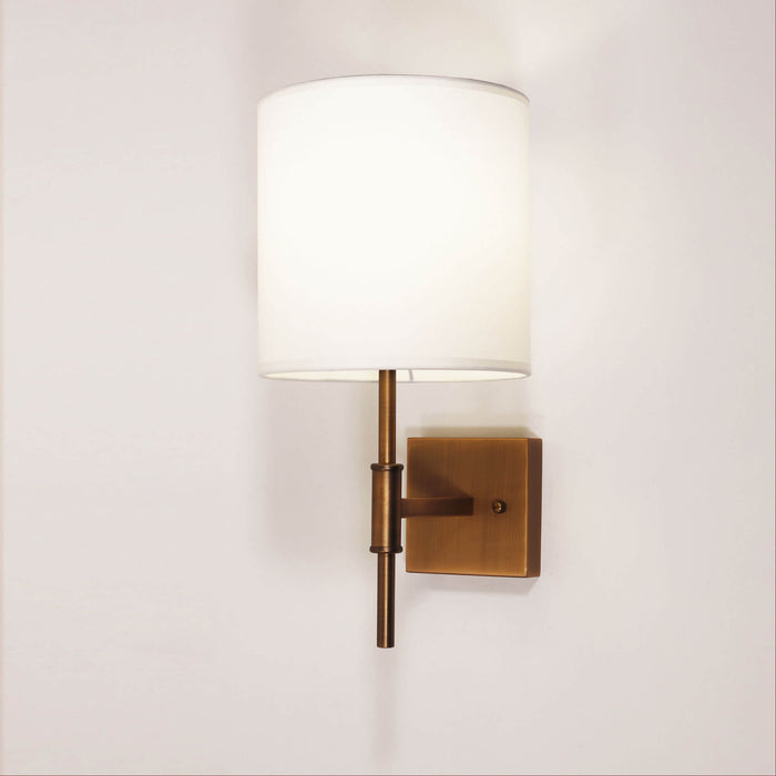 BELLA: Wall Sconce with Fabric Shade (Available in Bronze, Black & Satin Brass)