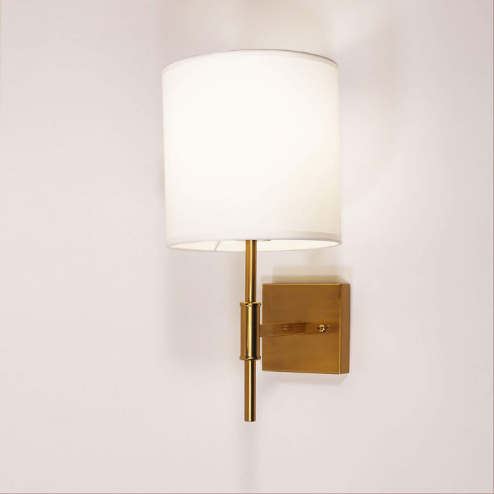 BELLA: Wall Sconce with Fabric Shade (Available in Bronze, Black & Satin Brass)