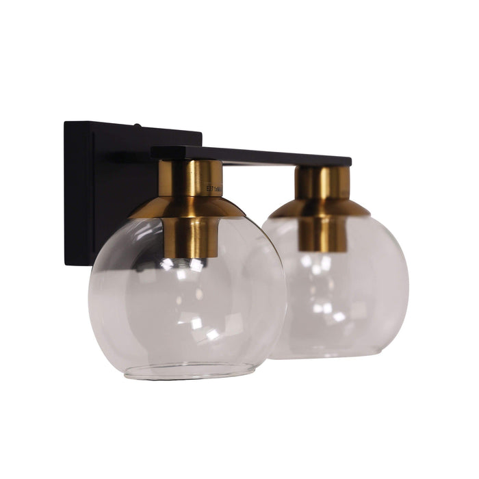 CLAYTON Brass Wall Light with Clear Glass Shade (avail in 1 Light or 2 Lights)