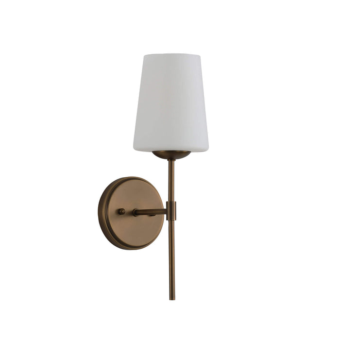 KINBURY: Metal Wall Light with Tapered Glass Shade( Available in Black, Bronze & Satin Brass)