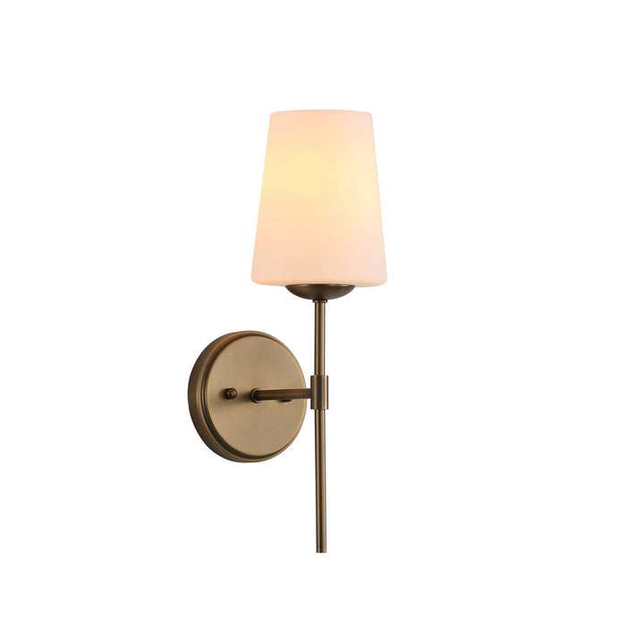 KINBURY: Metal Wall Light with Tapered Glass Shade( Available in Black, Bronze & Satin Brass)