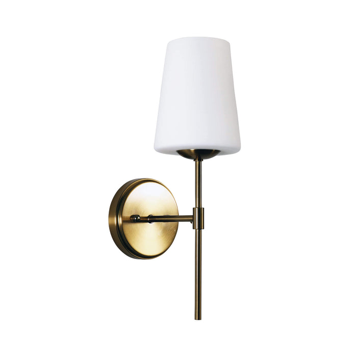 KINBURY: Metal Wall Light with Tapered Glass Shade( Available in Black & Satin Brass)