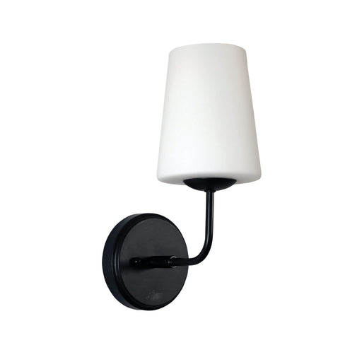 Oriel HOPLEY: Metal Wall Light with Tapered Clear Glass Shade( Available in Black & Satin Brass)