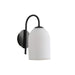 Oriel ARLEY: Wall Light with Ribbed Opal Matt Glass Shade (Available in Black, White & Satin Brass)