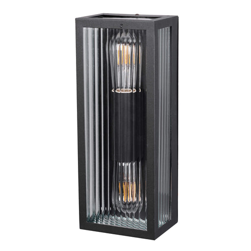Oriel CHICAGO: Clear Ribbed Glass Decorative Up/Down Outdoor Wall Light