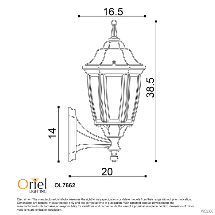 HIGHGATE: IP44 Traditional Up Facing Outdoor Coach Light with Sensor (Available in Black & White)