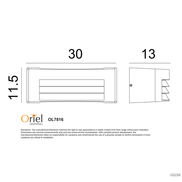 VISOR - Modern Rectangular Black Powder Coated Exterior Wall Bracket Featuring Loured Front - IP54