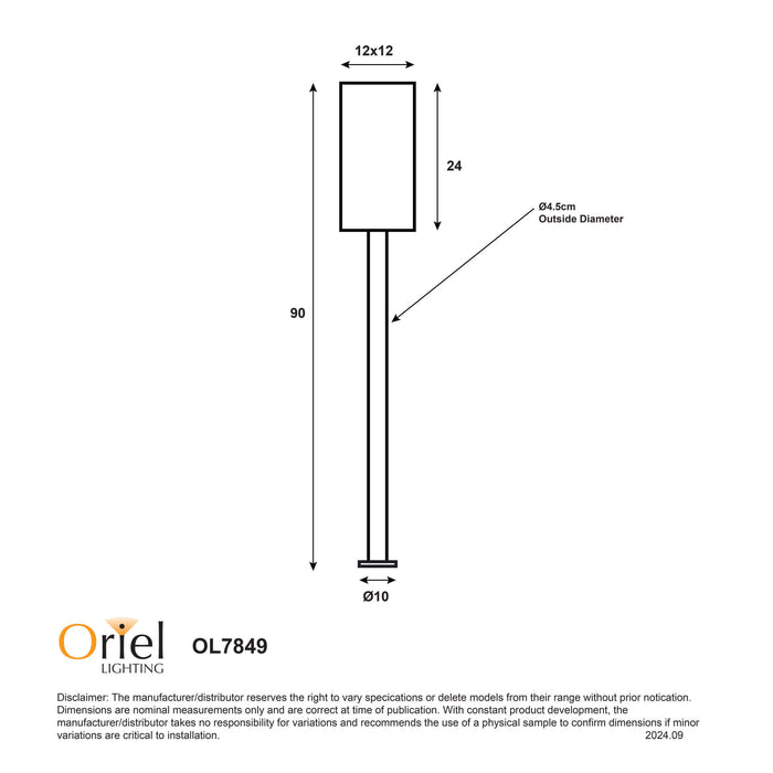 PANDORA: Black Aluminium Head Bollard Light