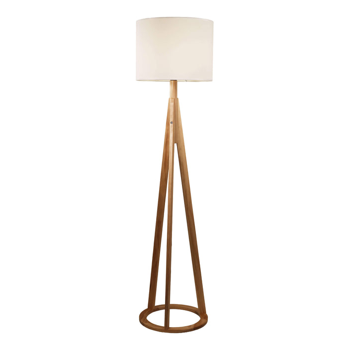 STABB: Scandi Wooden Tripod Floor Lamp with Drum Shade(Available in Black & White)