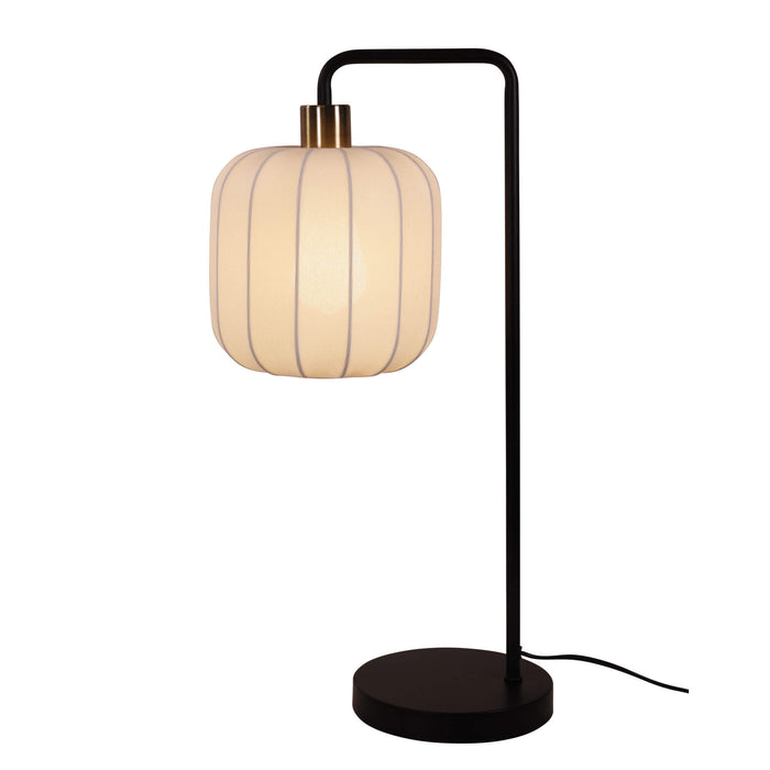 GRETA: Black Decorative Task Lamp with White Elastic Fabric Shade