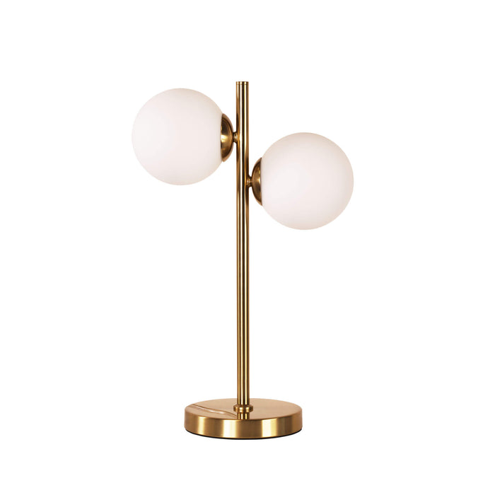 VALCROSS: Decorative Table Lamp with 2 Sphere Glass Diffuser (Available in Smoke Glass & Opal Matt Glass)