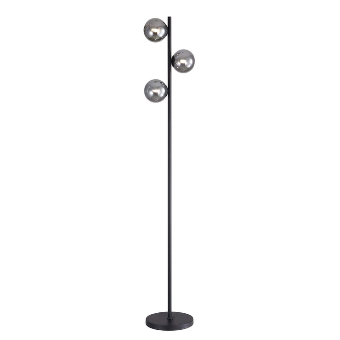 VALCROSS: Decorative Floor Lamp with 2 Sphere Glass Diffuser (Available in Smoke Glass & Opal Matt Glass)