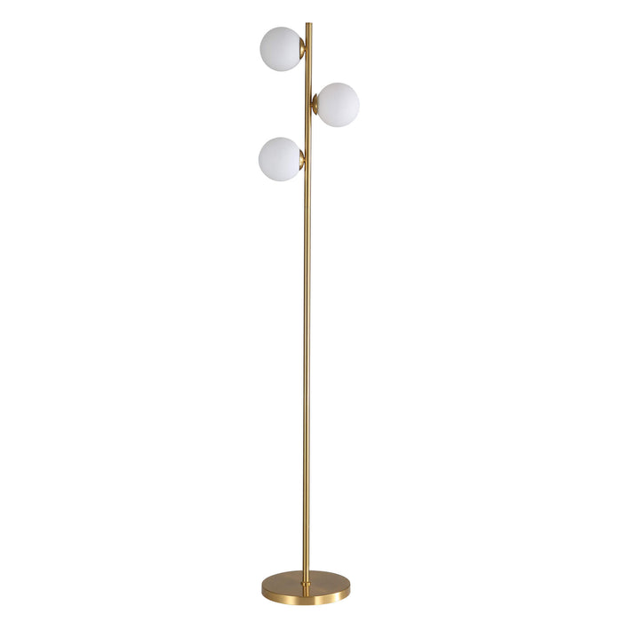 VALCROSS: Decorative Floor Lamp with 2 Sphere Glass Diffuser (Available in Smoke Glass & Opal Matt Glass)