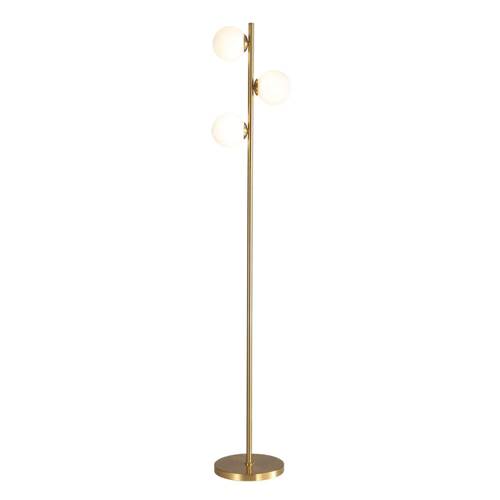 VALCROSS: Decorative Floor Lamp with 2 Sphere Glass Diffuser (Available in Smoke Glass & Opal Matt Glass)
