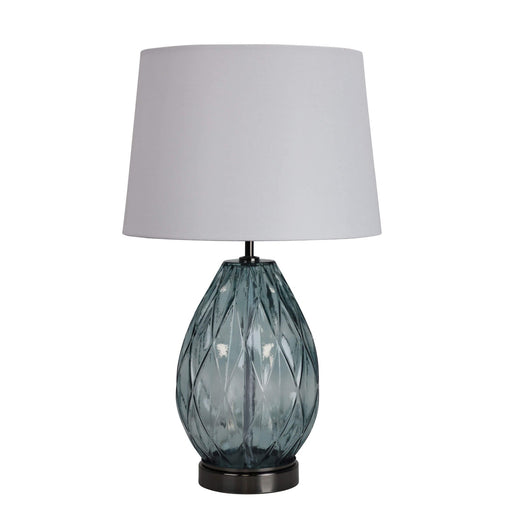 Oriel VENICE Glass Complete Table Lamp with White Shade