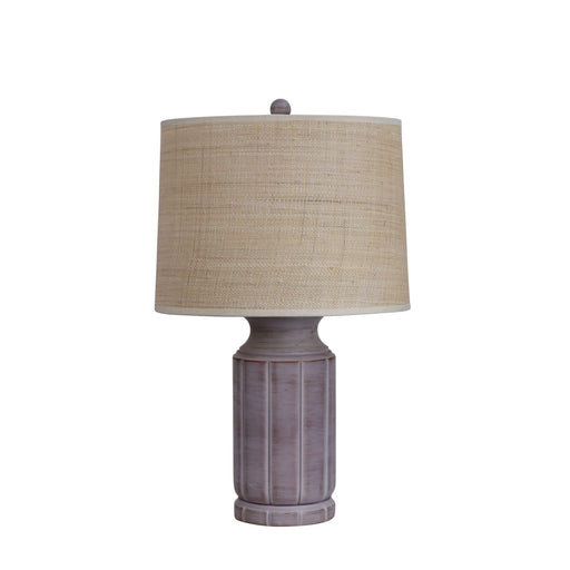 Oriel STOTE Complete Table Lamp with Raffia Brown Shade
