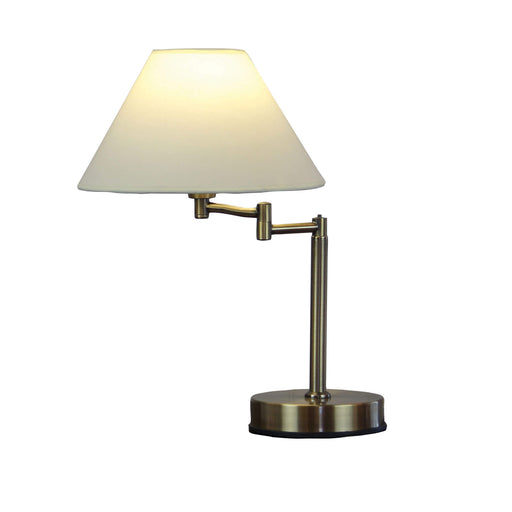 Oriel ZOE - Traditional Antique Brass Swing Arm On/Off Touch Table Lamp With Cream Shade  - ON/OFF TOUCH