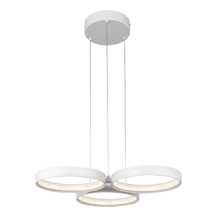 OLYMPUS: White Dimmable LED Ring Pendant Light (Available in 3 Light and 5 Light)