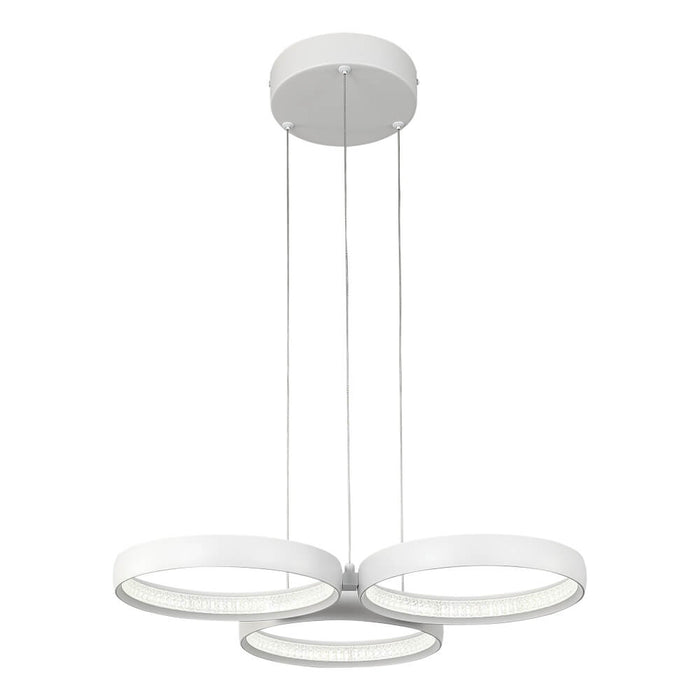 OLYMPUS: White Dimmable LED Ring Pendant Light (Available in 3 Light and 5 Light)