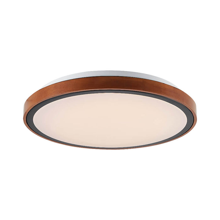 ORLIN: Round Walnut  Wood Tone LED Oyster Light (Available in 12W, 24W & 36W)