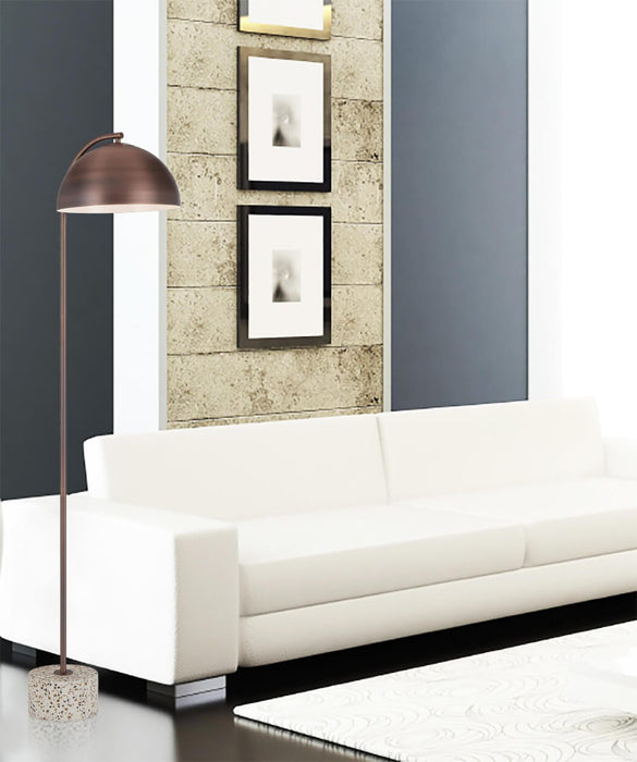 ORTEZ: Floor Lamp with Marble Base and Domed Metal Shade