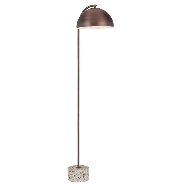 ORTEZ: Floor Lamp with Marble Base and Domed Metal Shade