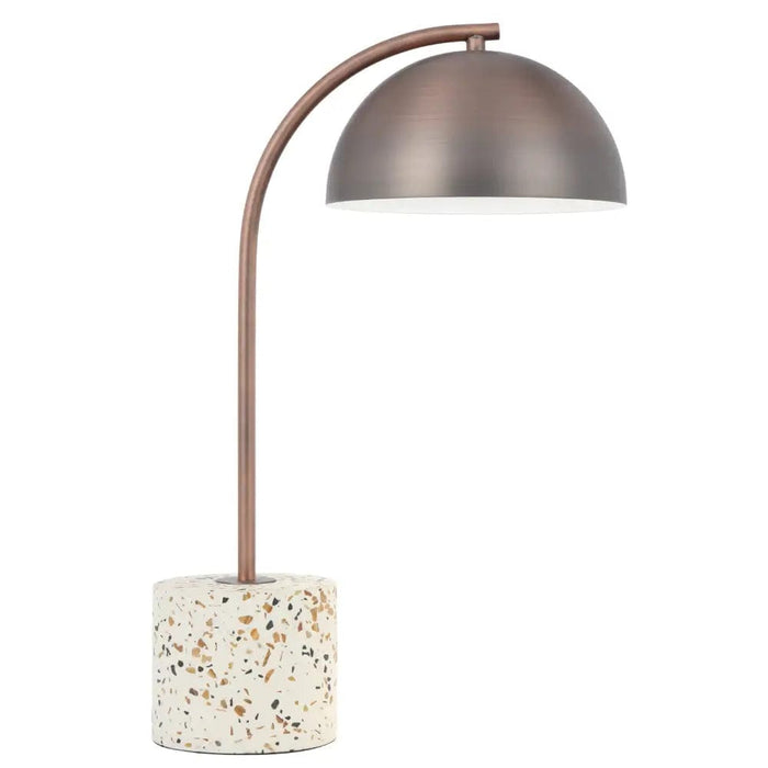 ORTEZ: Table Lamp with Marble Base and Domed Metal Shade