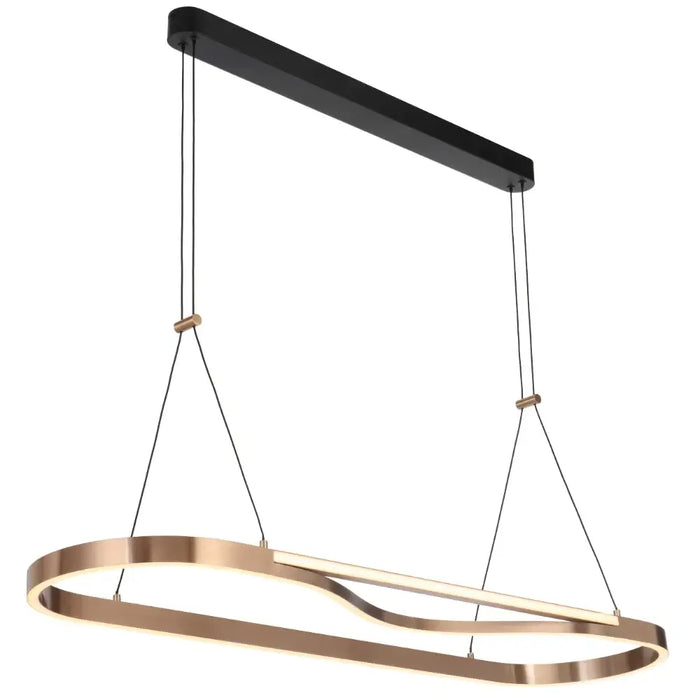 OSTROM: Rectangular Coffee Gold Dimmable LED Pendant