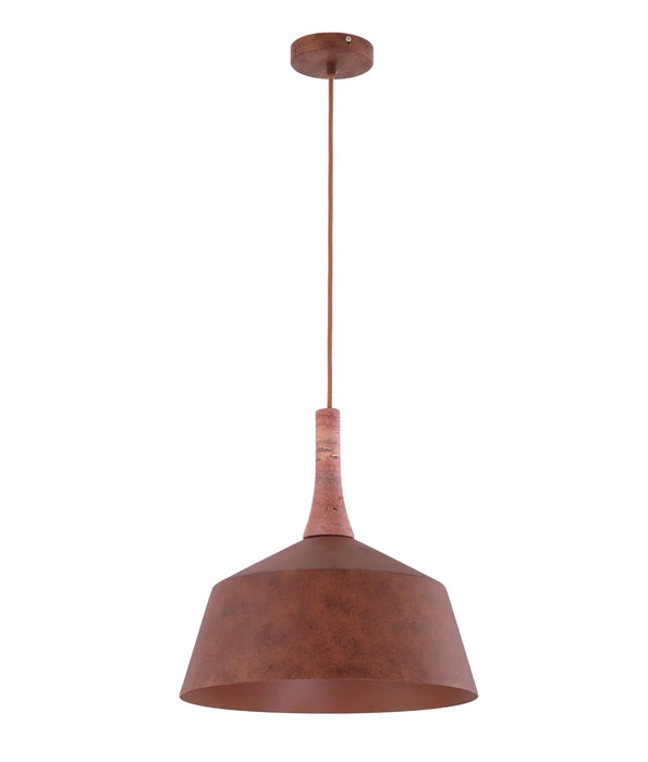 OXIDO: Rustic Brown with Travertine Highlight Angled Dome Interior Pendant Lights (Available in 270mm, 400mm & 550mm)
