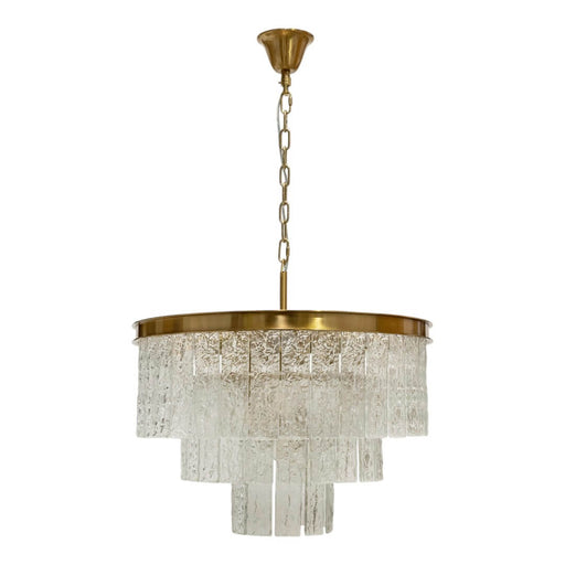 Fiorentino PALAZZO:11 Light Brushed Brass 3D Glass Pendant