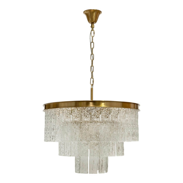 Fiorentino PALAZZO:11 Light Brushed Brass 3D Glass Pendant