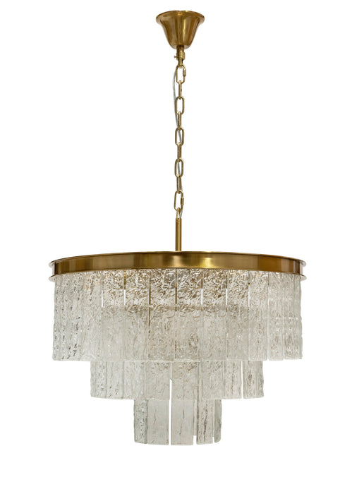 PALAZZO - 11L Brushed Brass 3D Glass Pendant 240V E14