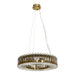 Fiorentino PALLADIO: Round Brushed Brass Crystal Pendant Light (Available in 9 Light & 12 Light)