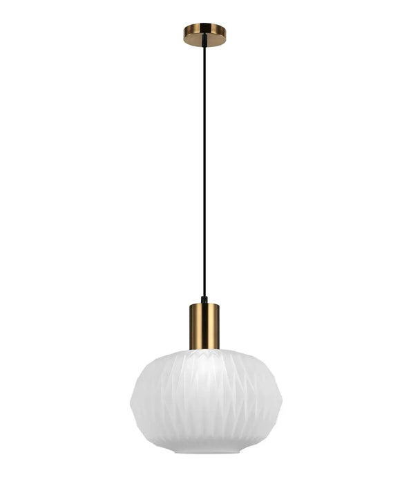 PAPEL: Pleated Opal Glass Dome Interior Pendant Lights (Available in Translucent Glass & Opaque Glass)