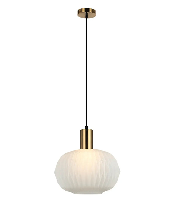 PAPEL: Pleated Opal Glass Dome Interior Pendant Lights (Available in Translucent Glass & Opaque Glass)