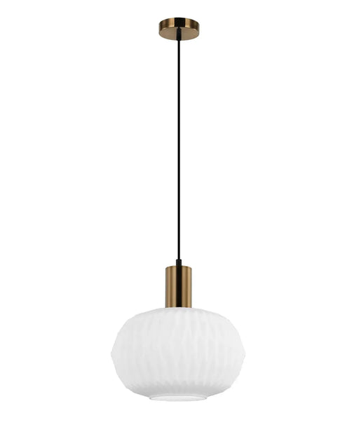 CLA PAPEL: Pleated Opal Glass Dome Interior Pendant Lights (Available in Translucent Glass & Opaque Glass)