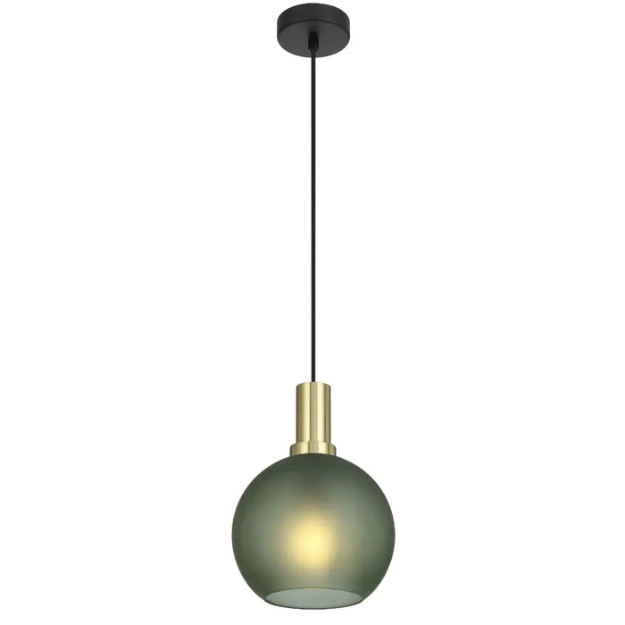 PATINO: 1 Light Round Glass Pendant (avail in Amber, Smoke & Green | 3 Sizes)