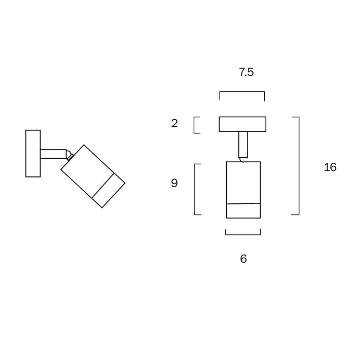 PEAK Exterior Wall Light - IP54 (Avail. in Black, White, Silver)