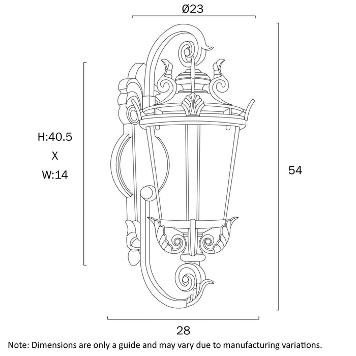 RAMIRO: Traditional Coach Style Wall Bracket(Available in Black & Bronze)