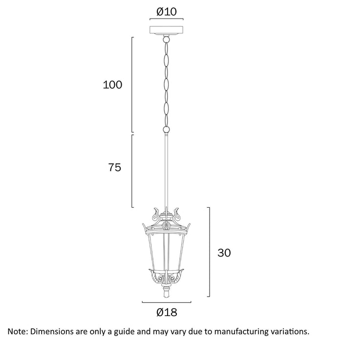 PEDRAL: Vintage Traditional Coach-Style Design Pendant Light (Available in Bronze & Black | 18cm & 23cm)