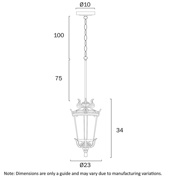 PEDRAL: Vintage Traditional Coach-Style Design Pendant Light (Available in Bronze & Black | 18cm & 23cm)