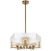 Telbix PELION: 5 Light Elegant Pendant Light with Ribbed Glass Shade (Available in Chrome & Antique Gold)