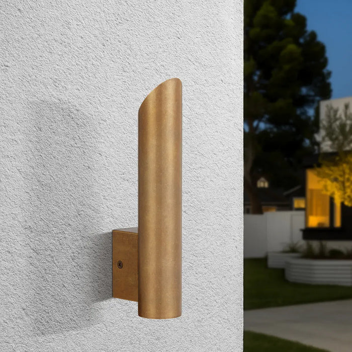 PENROS: LED Exterior Wall Light (Available in Stainless Steel, Antique Brass & Natural Brass)