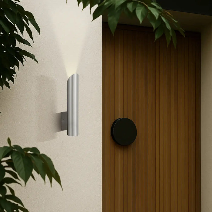 PENROS: LED Exterior Wall Light (Available in Stainless Steel, Antique Brass & Natural Brass)