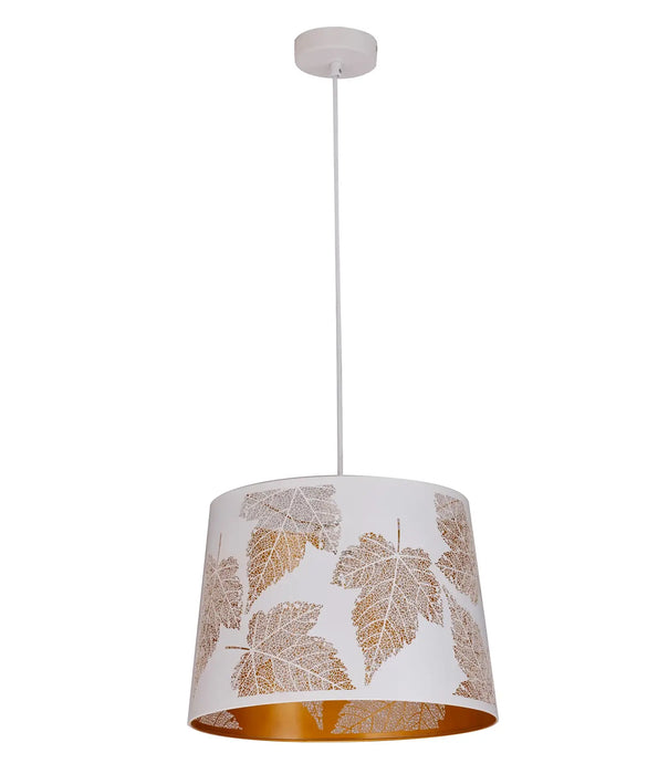 PENSHADE: Laser Cut Maple Leaf Pattern Iron Interior Pendant Light (Available in Black & White)