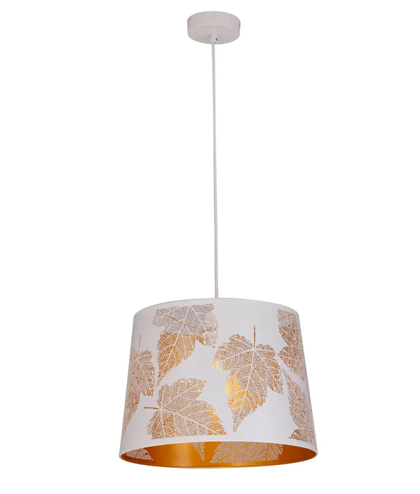 PENSHADE: Laser Cut Maple Leaf Pattern Iron Interior Pendant Light (Available in Black & White)