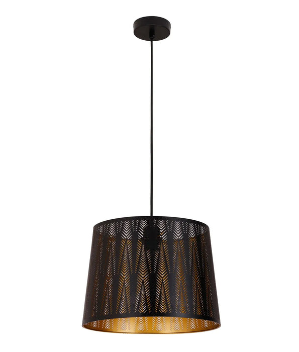 PENSHADE: Iron Interior Pendant Light with Laser Cut Vector Pattern (Available in Black & White)