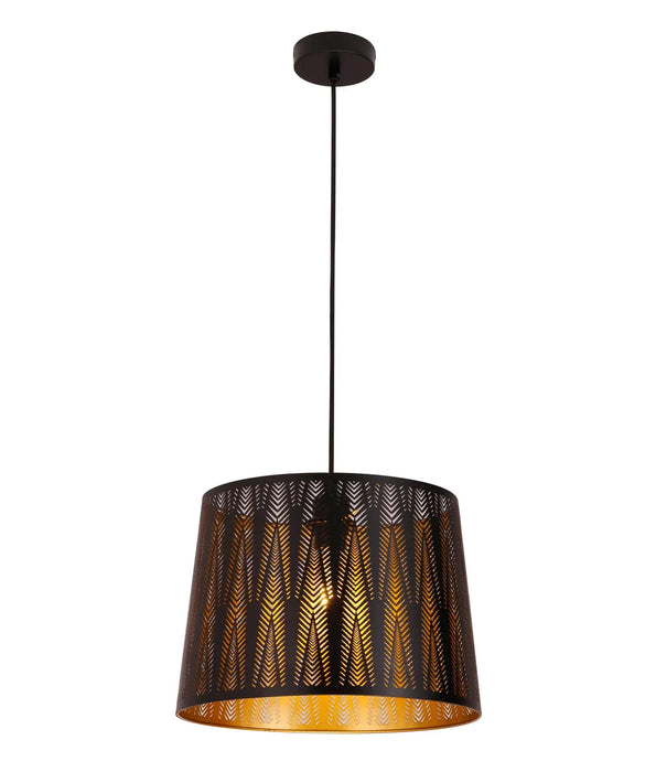 PENSHADE: Iron Interior Pendant Light with Laser Cut Vector Pattern (Available in Black & White)