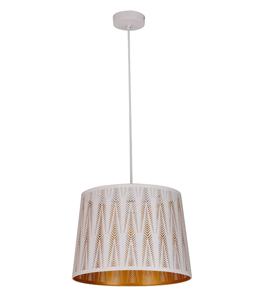 CLA PENSHADE: Iron Interior Pendant Light with Laser Cut Vector Pattern (Available in Black & White)