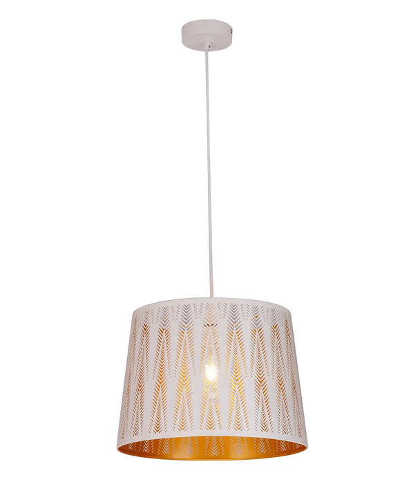 PENSHADE: Iron Interior Pendant Light with Laser Cut Vector Pattern (Available in Black & White)